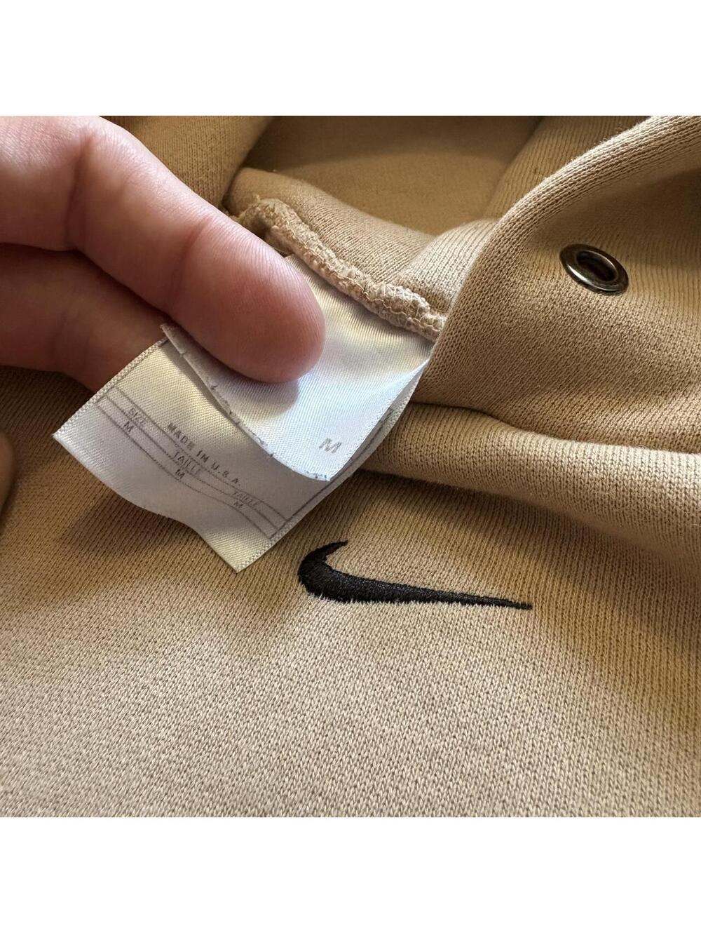 rare Travis Scott tan 90s made in USA center swoosh hoodie